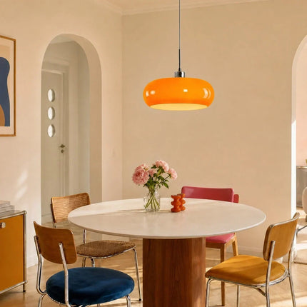 Lampa wisząca Bauhaus z przezroczystym kloszem, idealna do nowoczesnego salonu i jadalni, 1