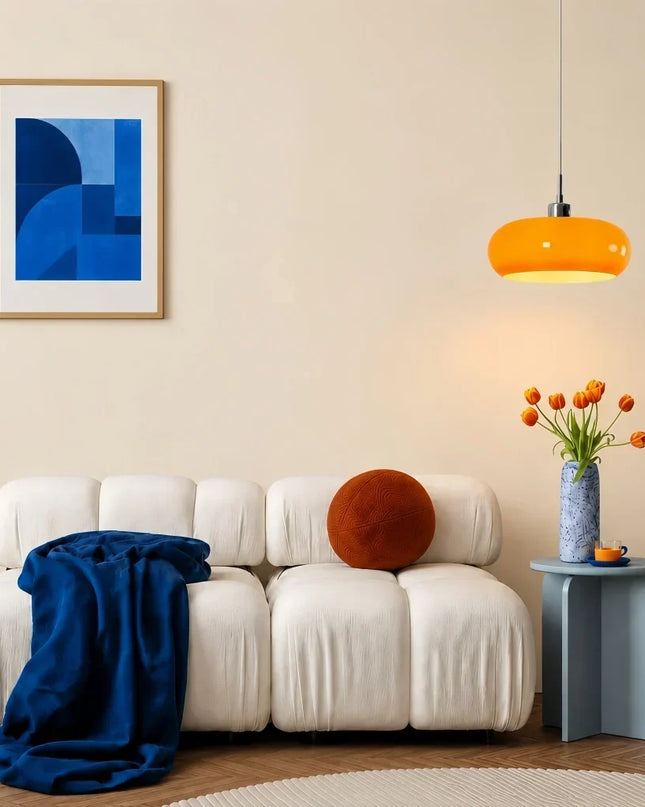 Lampa wisząca Bauhaus z przezroczystym kloszem, idealna do nowoczesnego salonu i jadalni, 8