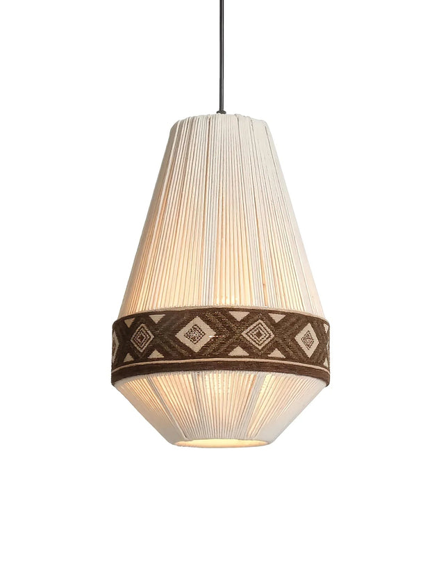 Lampa Wisząca Boho z Frędzlami – Stylowa Lampa z Geometricznymi Wzorami 0