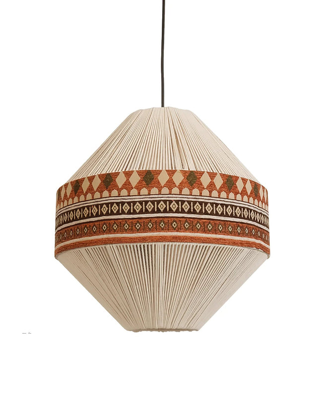 Lampa Wisząca Boho z Frędzlami – Stylowa Lampa z Geometricznymi Wzorami 10