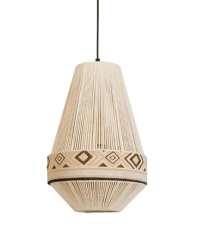 Lampa Wisząca Boho z Frędzlami – Stylowa Lampa z Geometricznymi Wzorami 9