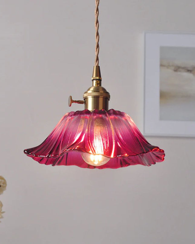 Lampa Wisząca Cullivan Flower z Szklanym Kloszem w Kształcie Kwiatu – Elegancka Lampa do Salonu Regulowana do 150 cm 12