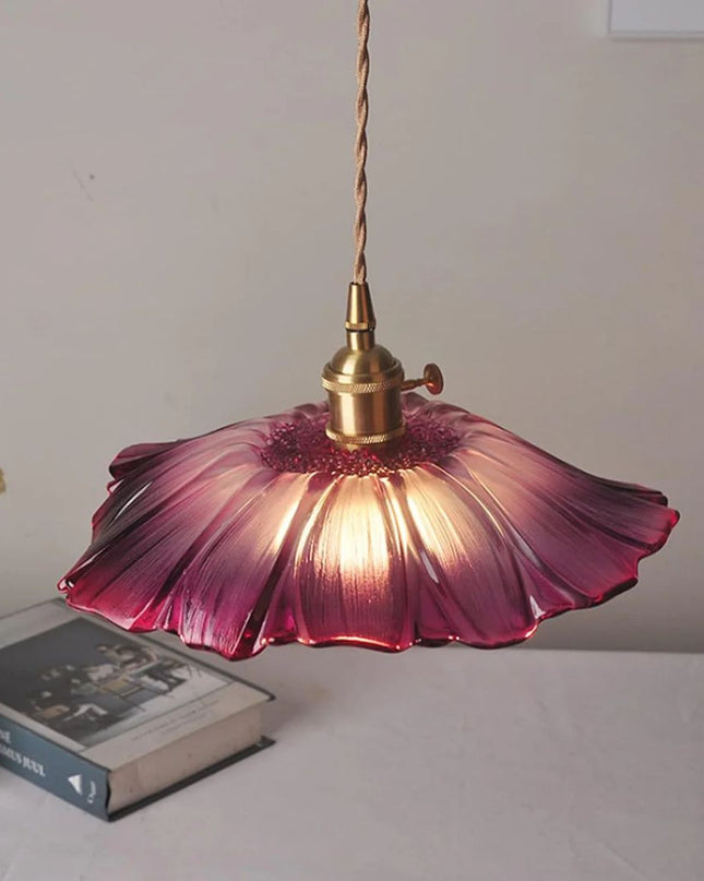 Lampa Wisząca Cullivan Flower z Szklanym Kloszem w Kształcie Kwiatu – Elegancka Lampa do Salonu Regulowana do 150 cm 5