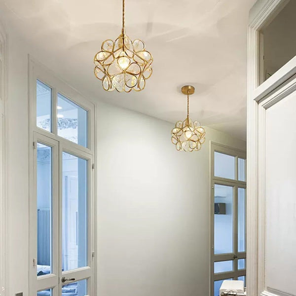 Lampa Wisząca Floyem Flower z Mosiężną Ramą – Elegancki Klosz Kwiatowy 4