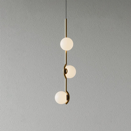 Lampa wisząca Globe z metalowymi prętami i szklanymi kloszami, nowoczesne oświetlenie 0