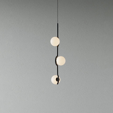 Lampa wisząca Globe z metalowymi prętami i szklanymi kloszami, nowoczesne oświetlenie 12