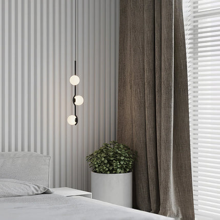 Lampa wisząca Globe z metalowymi prętami i szklanymi kloszami, nowoczesne oświetlenie 6