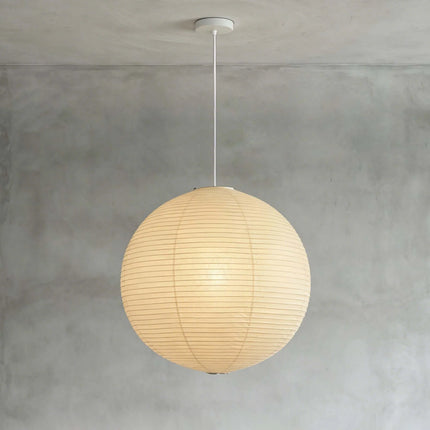 Lampa wisząca Globe z regulowanym przewodem i kloszem Washi, idealna do oświetlenia salonu i nad 0
