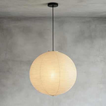 Lampa wisząca Globe z regulowanym przewodem i kloszem Washi, idealna do oświetlenia salonu i nad 9