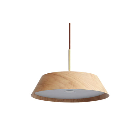 Lampa Wisząca Japandi z Mosiądzu i Drewna – Nowoczesna Lampa do Salonu i Nad Stół z Zintegrowanym Oświetleniem LED 1