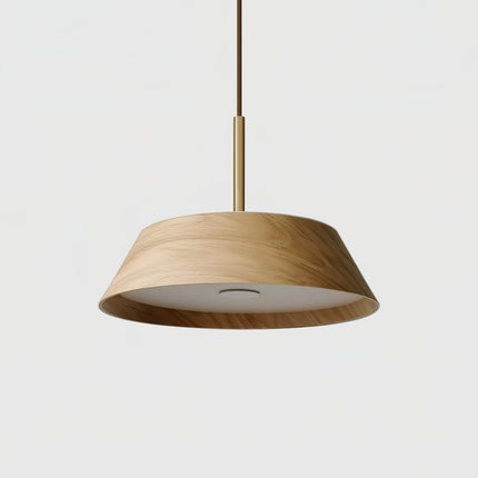 Lampa Wisząca Japandi z Mosiądzu i Drewna – Nowoczesna Lampa do Salonu i Nad Stół z Zintegrowanym Oświetleniem LED 13