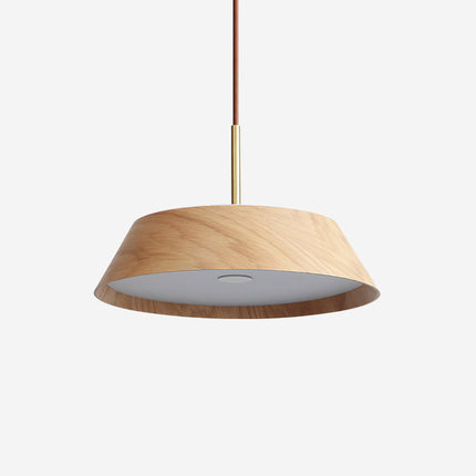 Lampa Wisząca Japandi z Mosiądzu i Drewna – Nowoczesna Lampa do Salonu i Nad Stół z Zintegrowanym Oświetleniem LED 2