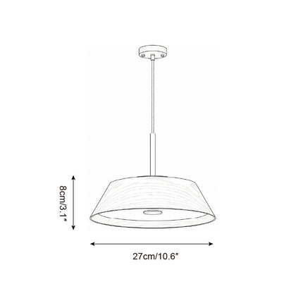 Lampa Wisząca Japandi z Mosiądzu i Drewna – Nowoczesna Lampa do Salonu i Nad Stół z Zintegrowanym Oświetleniem LED 4