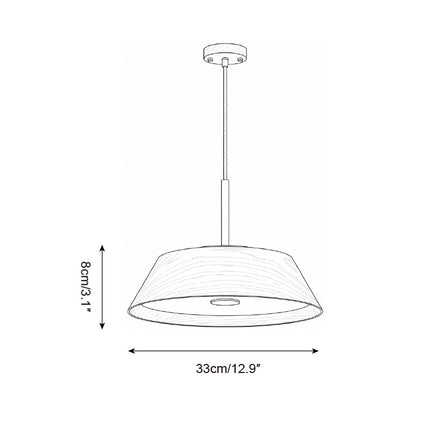 Lampa Wisząca Japandi z Mosiądzu i Drewna – Nowoczesna Lampa do Salonu i Nad Stół z Zintegrowanym Oświetleniem LED 5