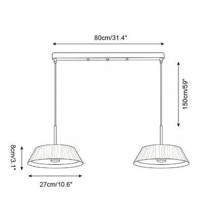 Lampa Wisząca Japandi z Mosiądzu i Drewna – Nowoczesna Lampa do Salonu i Nad Stół z Zintegrowanym Oświetleniem LED 6