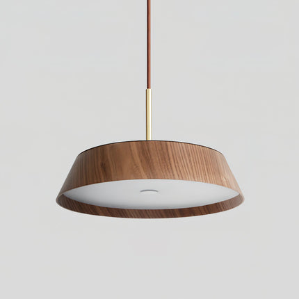 Lampa Wisząca Japandi z Mosiądzu i Drewna – Nowoczesna Lampa do Salonu i Nad Stół z Zintegrowanym Oświetleniem LED 9