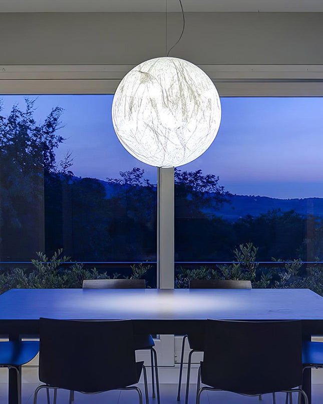 Lampa Wisząca Księżycowa LED z Regulowaną Wysokością – Nowoczesne Oświetlenie do Salonu i Sypialni 0