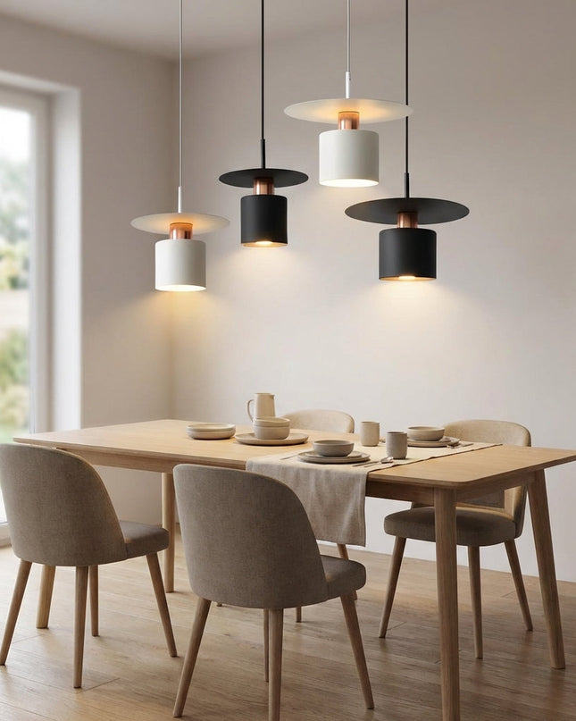 Lampa wisząca LED o minimalistycznym designie, wykonana z aluminium i akrylu, emitująca ciepłe światło 1