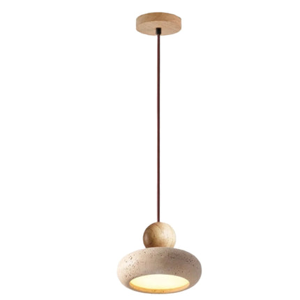 Lampa wisząca LED z drewna i betonu, emitująca ciepłe światło, o nowoczesnym minimalistycznym design 9