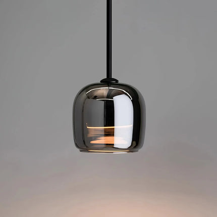 Lampa wisząca LED z dymionym szkłem, o średnicy 16 cm, idealna do salonu lub nad stół 0