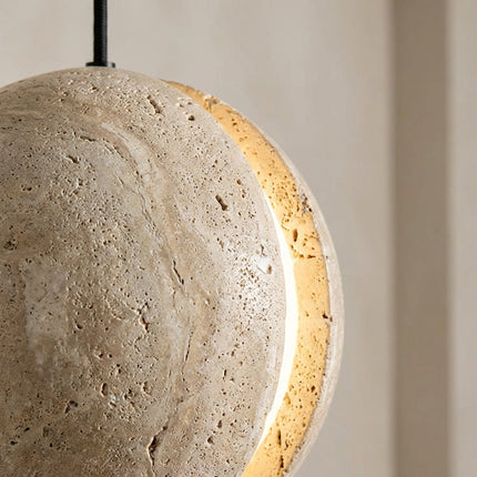 Lampa wisząca LED o kompaktowej kulistej konstrukcji z powierzchnią imitującą kamień, idealna do nowoczes 3