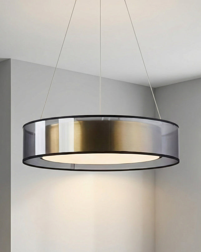Lampa wisząca LED w różowym złocie z regulacją wysokości, idealna do nowoczesnych salonów i jadalni 0