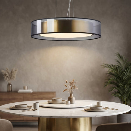 Lampa wisząca LED w różowym złocie z regulacją wysokości, idealna do nowoczesnych salonów i jadalni 1