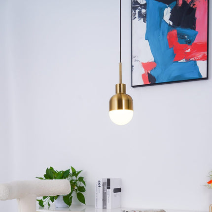 Lampa wisząca LED z regulowanym kablem i możliwością przyciemniania, w miedzianym wykońc 3