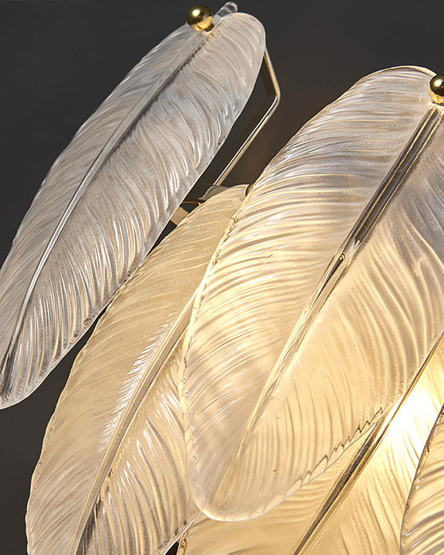 Lampa Wisząca LED z Szklanymi Piórami – Nowoczesny Żyrandol do Salonu w Stylu Nordyckim 3