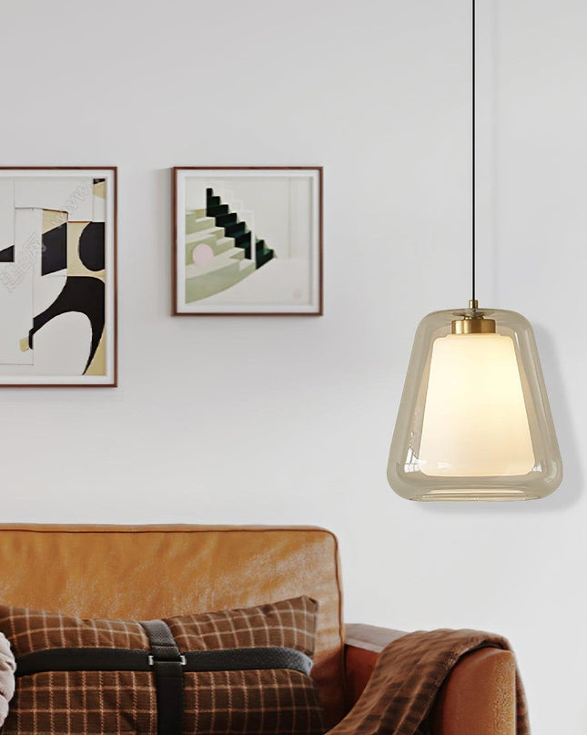 Lampa Wisząca Lucinda ze Szkła i Metalu, Nowoczesny Żyrandol do Salonu, Lampa nad Stół, 27 cm, Idealna do Wnętrz 0