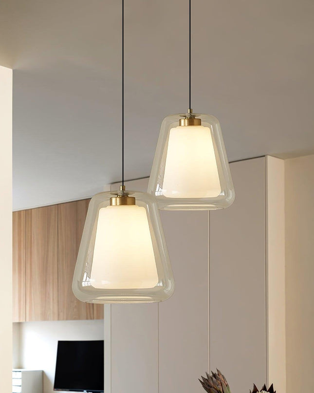 Lampa Wisząca Lucinda ze Szkła i Metalu, Nowoczesny Żyrandol do Salonu, Lampa nad Stół, 27 cm, Idealna do Wnętrz 1