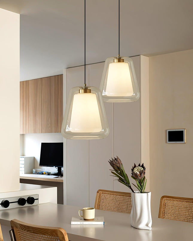 Lampa Wisząca Lucinda ze Szkła i Metalu, Nowoczesny Żyrandol do Salonu, Lampa nad Stół, 27 cm, Idealna do Wnętrz 3