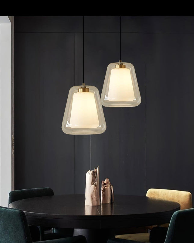 Lampa Wisząca Lucinda ze Szkła i Metalu, Nowoczesny Żyrandol do Salonu, Lampa nad Stół, 27 cm, Idealna do Wnętrz 4