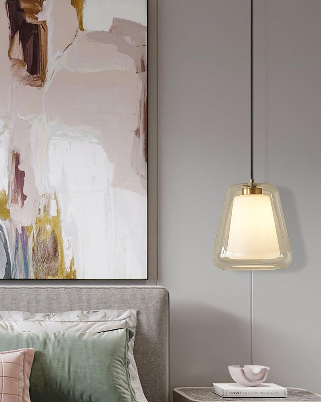 Lampa Wisząca Lucinda ze Szkła i Metalu, Nowoczesny Żyrandol do Salonu, Lampa nad Stół, 27 cm, Idealna do Wnętrz 6