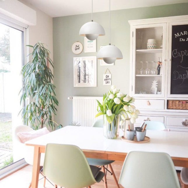 Lampa Wisząca Makrone Blume Bud – Designerska Lampa do Salonu, Oświetlenie Nad Stół, Metalowa, 23 cm, Różne Kolory 9