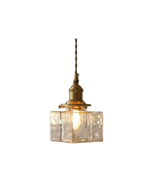 Lampa Wisząca Matifa z Szkła – Elegancka Lampa Vintage z Mosiężnym Wykończeniem 1