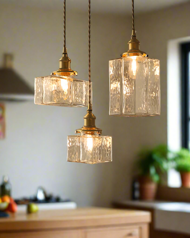 Lampa Wisząca Matifa z Szkła – Elegancka Lampa Vintage z Mosiężnym Wykończeniem 3