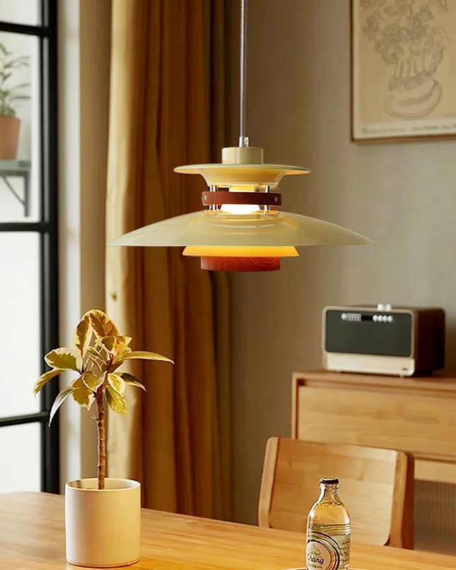 Lampa Wisząca Mercero do Salonu – Klasyczny Design z Ciepłym Światłem, Metalowa i Drewniana, Średnica 35/40 cm 1