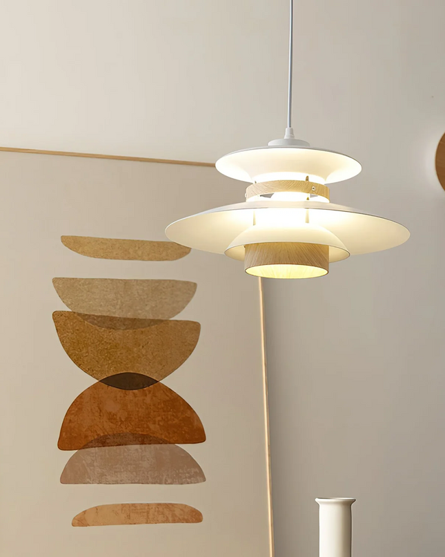 Lampa Wisząca Mercero do Salonu – Klasyczny Design z Ciepłym Światłem, Metalowa i Drewniana, Średnica 35/40 cm 3