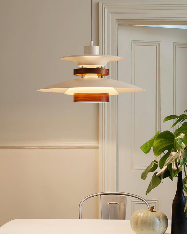 Lampa Wisząca Mercero do Salonu – Klasyczny Design z Ciepłym Światłem, Metalowa i Drewniana, Średnica 35/40 cm 5