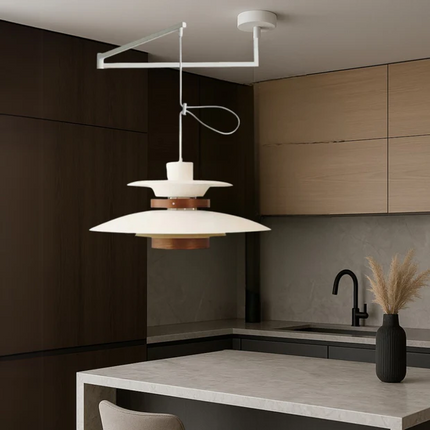 Lampa Wisząca Mercero z Obrotowym Ramieniem i Czterema Kloszami – Styl Skandynawski 5