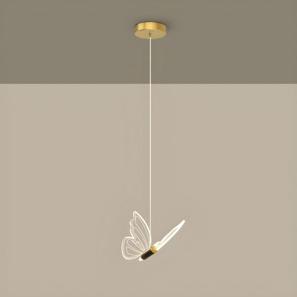 Lampa Wisząca Motyl, Regulowana Elegancka Lampa do Salonów, Nowoczesny Żyrandol z Przezroczystymi Elementami 0