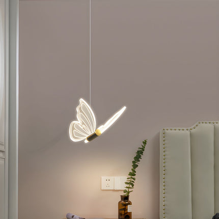 Lampa Wisząca Motyl, Regulowana Elegancka Lampa do Salonów, Nowoczesny Żyrandol z Przezroczystymi Elementami 1