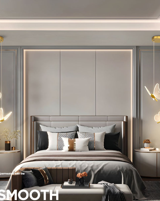 Lampa Wisząca Motyl, Regulowana Elegancka Lampa do Salonów, Nowoczesny Żyrandol z Przezroczystymi Elementami 4