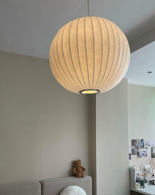 Lampa Wisząca Nitro Bubble w Stylu Nordyckim z Drewna i Stali – Lampa do Salonu i Jadalni, Średnica 30-60 cm 2