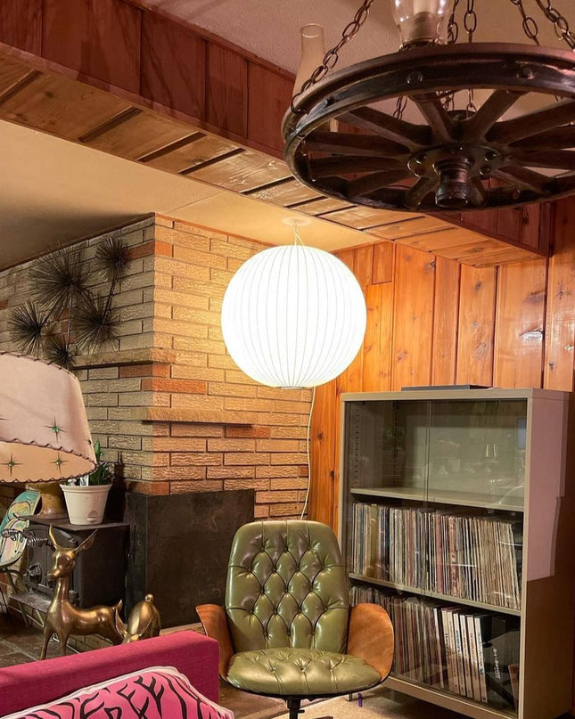 Lampa Wisząca Nitro Bubble w Stylu Nordyckim z Drewna i Stali – Lampa do Salonu i Jadalni, Średnica 30-60 cm 4