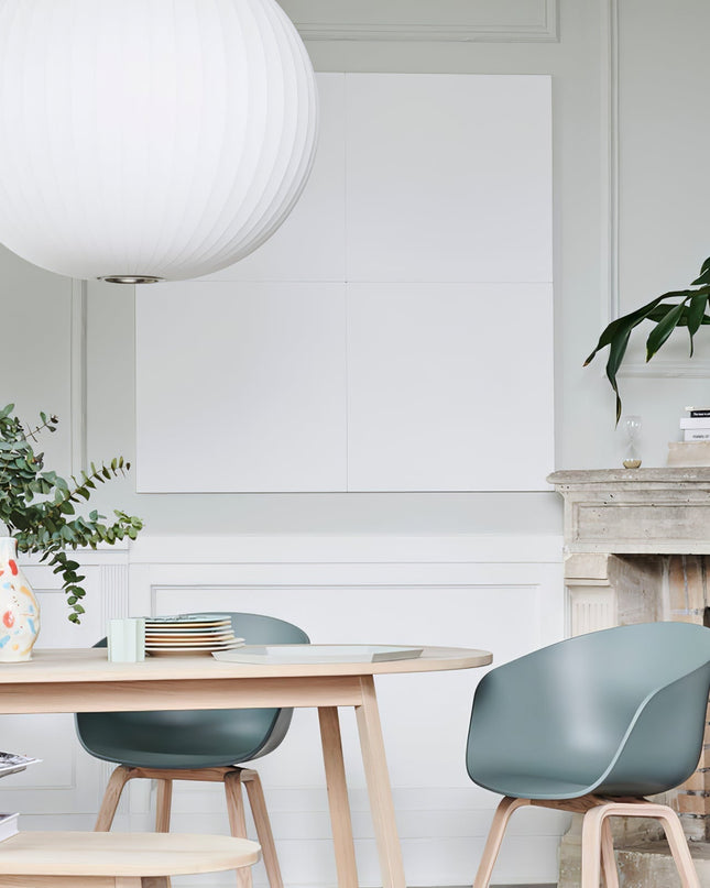 Lampa Wisząca Nitro Bubble w Stylu Nordyckim z Drewna i Stali – Lampa do Salonu i Jadalni, Średnica 30-60 cm 7