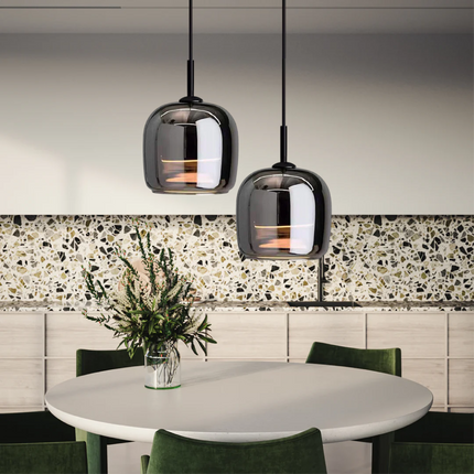 Lampa Wisząca Nordic Black Glass - Elegancki Żyrandol LED do Salonu i Jadalni, Oświetlenie nad Stół, Szkło Czarne 2
