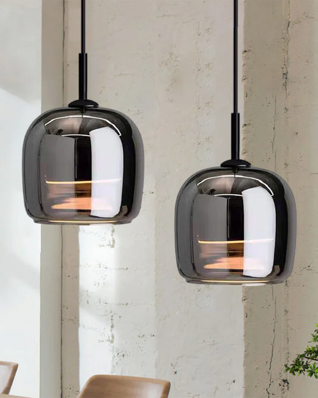 Lampa Wisząca Nordic Black Glass - Elegancki Żyrandol LED do Salonu i Jadalni, Oświetlenie nad Stół, Szkło Czarne 3