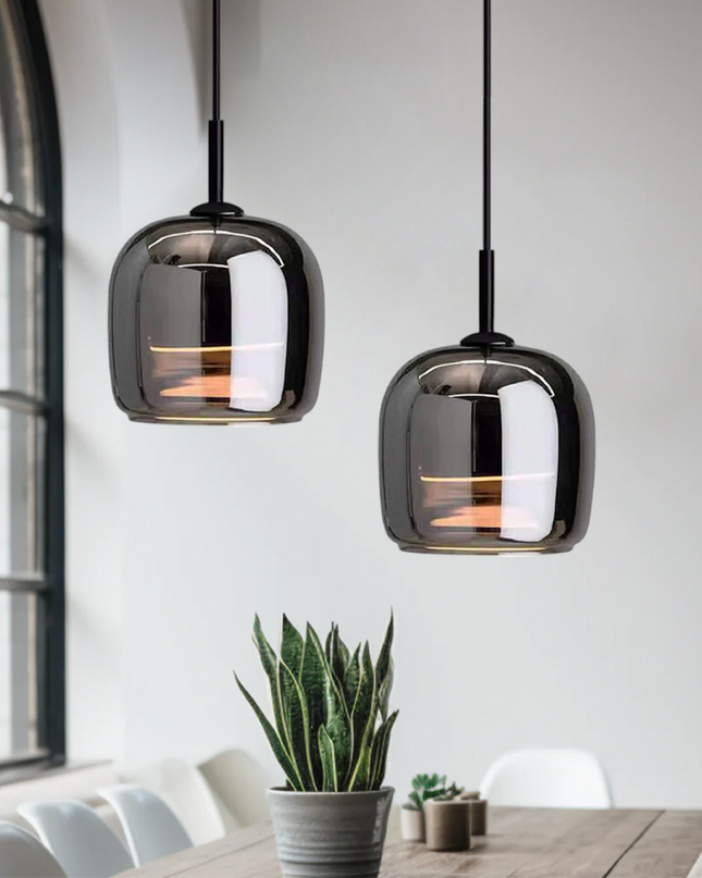 Lampa Wisząca Nordic Black Glass - Elegancki Żyrandol LED do Salonu i Jadalni, Oświetlenie nad Stół, Szkło Czarne 4